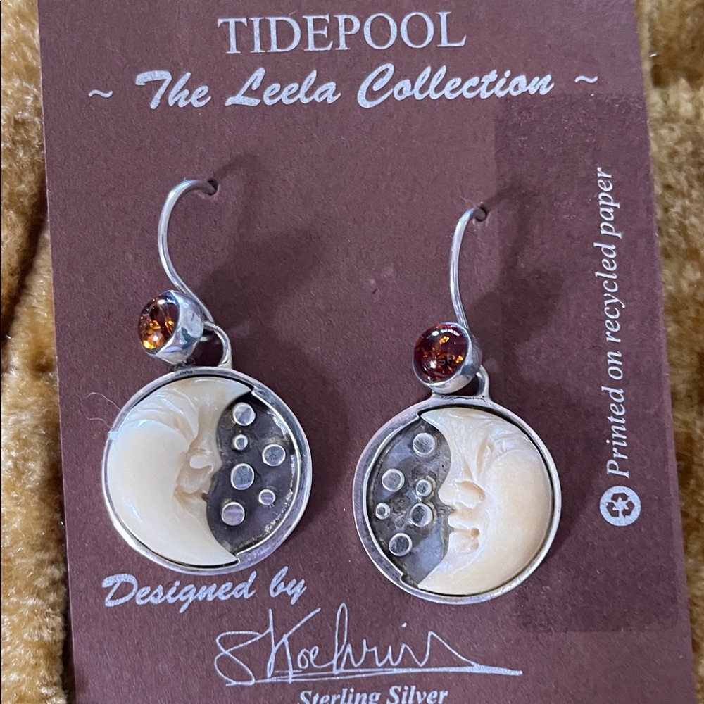 Moon Phase Silver Earrings - image 1